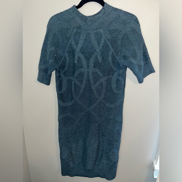 Simply Vera Vera Wang Shimmering Blue Sweater Dress Size M - Picture 2 of 10